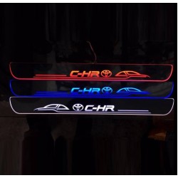 Free Shipping led Outer Door Sill Scuff Plate Animated Moving Running Glowing Light 4pcs for Toyota C-HR CHR 2016-2019