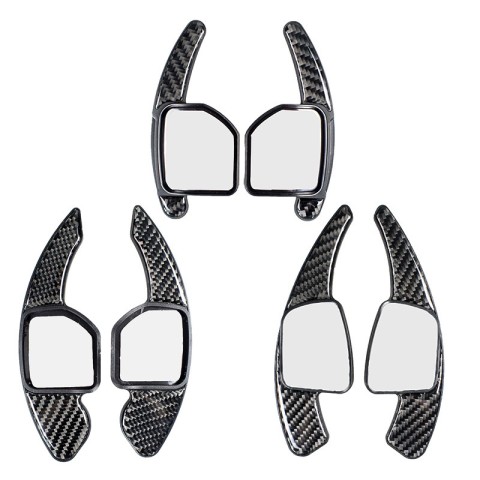 Free Shipping Carbon Style DSG Paddle Shifters Extensions Cover Trim 2pcs For AUDI