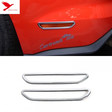 Free Shipping 2Pcs ABS Chrome Rear Bumper Warning Light Cover Trim for Ford Mustang 2015 - 2019