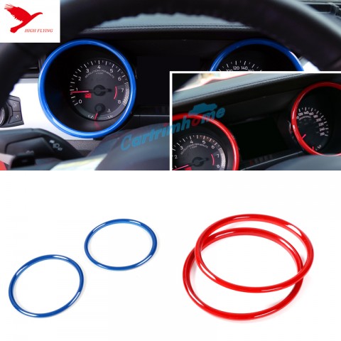 Free Shipping ABS Interior Dashboard Meter Ring Cover Trim 2pcs For Ford Mustang 2015 - 2019