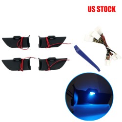 Free Shipping Interior Door Handle Bowl LED Blue Lights For Toyota Highlander 2020-2023