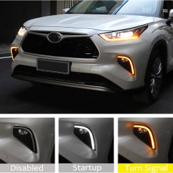 Free shipping Fog Light Daytime Running Light DRL LED Day Light 2Pcs For Toyota Highlander 2020 2021 2022 2023