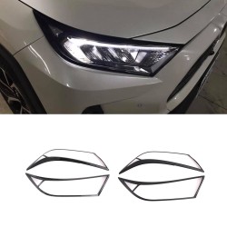 Free Shipping ABS Front Head Light Lamp Cover Trim For Toyota RAV4 2019 2020 2021 2022 2023