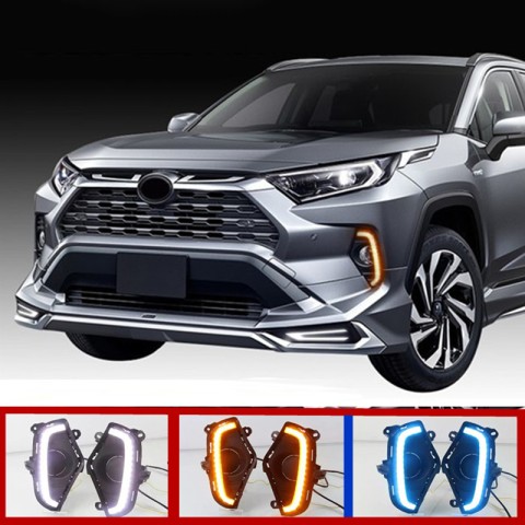 Free shipping Fog Light Daytime Running Light DRL LED Day Light 2Pcs For Toyota RAV4 2019 2020 2021 2022 2023