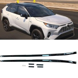 Black Aluminum Side Bars Rails Roof Rack Luggage Carrier For Toyota RAV4 2019 2020 2021 2022 2023