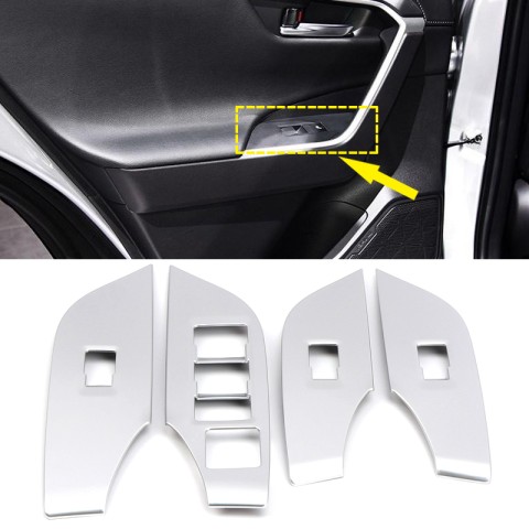 Free Shipping LHD Matte Door Armrest Lift Frame Cover Trim For Toyota RAV4 2019 2020 2021 2022 2023