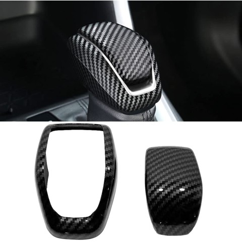 Free Shipping Carbon Style Gear Shift Knob Cover Car Interior Decoration 2pcs For Toyota RAV4 2019 2020 2021 2022 2023