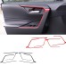 Free Shipping Door Inner Armrest Frame Handle Decor Cover Trims ABS RED 4pcs (Door Upper) For Toyota RAV4 2019 2020 2021 2022 2023