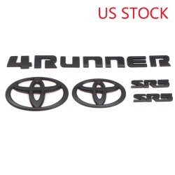 Not Overlay!!!Free Shipping ABS Matte Black Style Emblem Replacement Kit For Toyota 4Runner 2010-2023